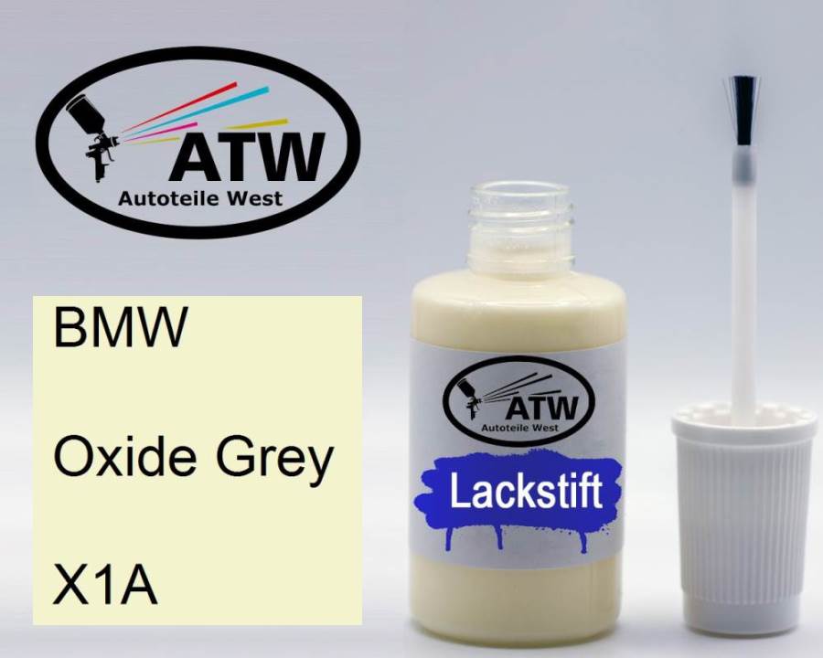 BMW, Oxide Grey, X1A: 20ml Lackstift, von ATW Autoteile West.